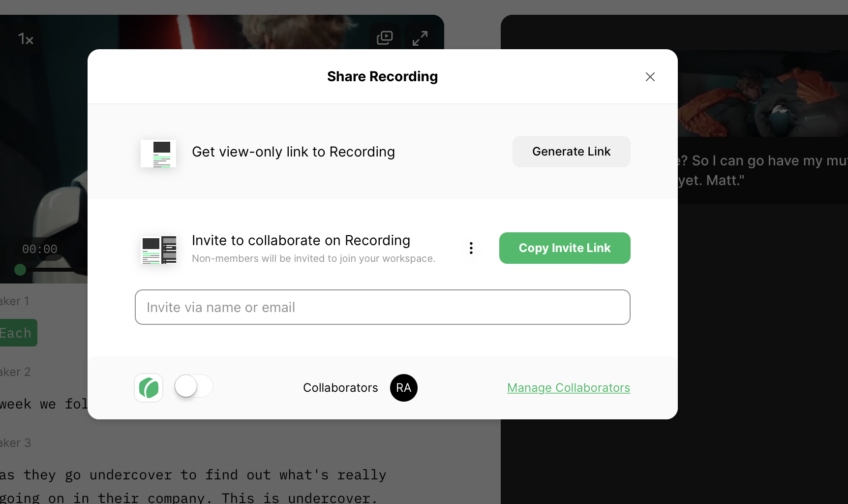 Share Grain recordings