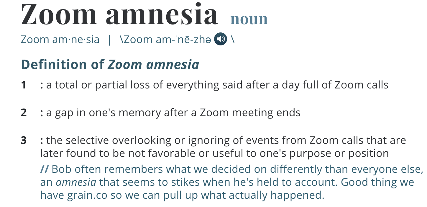 Zoom Amnesia