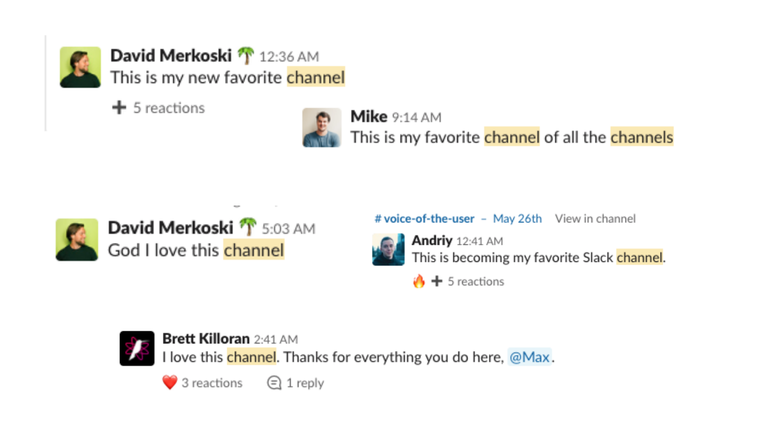 voice of the customer Slack