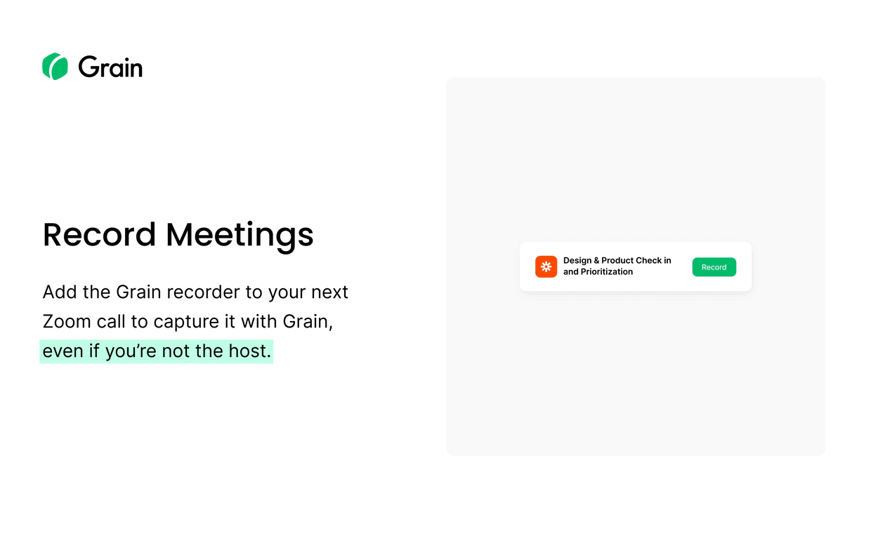 Grain Zoom meeting recorder